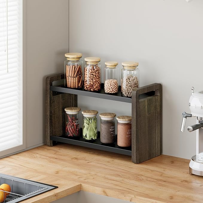 Bathroom Counter Organizer,Bathroom Counter Shelf,Bathroom Organizers,Organizers and Storage,Under Sink Organizer,Cologne Organizer for Men,Cologne Cabinet,Vanity Shelf(Brown 2 Tier)
