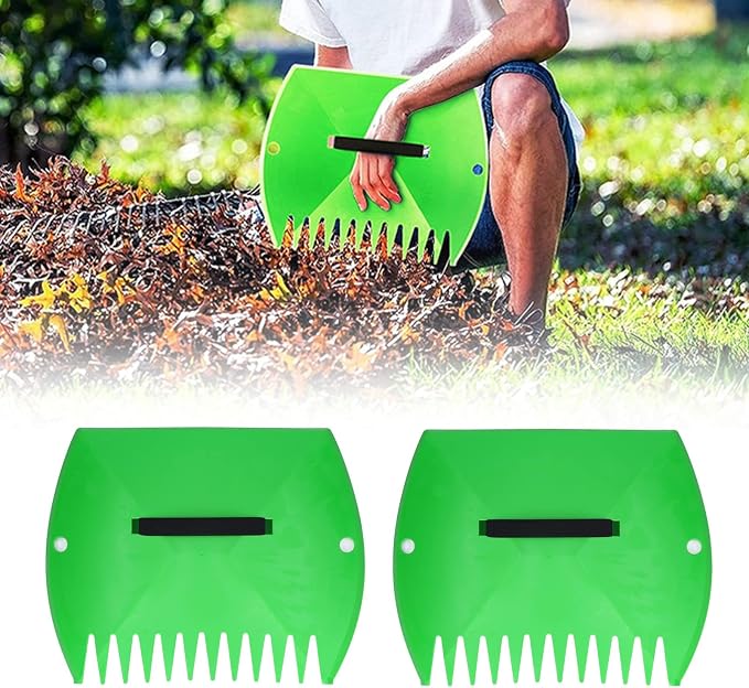 FLEXMAN 1Pair Hand Rakes Leaf Scoops, 36 X 29cm Falling Leaves Cleaning Clip, Plastic Leaf Grabber Set Leaf Scoop Lawn Remove Fallen Collection Tool for Packing Leaves, Grass