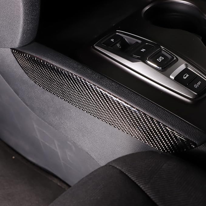 Center Console Gear Control Panel Side Trim Cover for Honda Pilot 2016-2022/ Ridgeline 2017-2023/ Passport 2019-2023, Center Console Trim Strip Cover, Carbon Fiber (Center Shifter Side Panel Sticker)