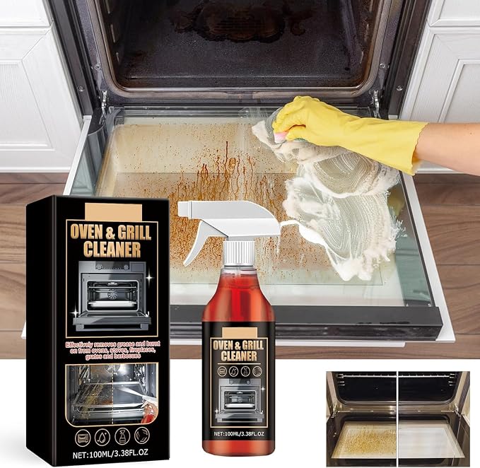 Oven Cleaner Heavy Duty Spray, Cleans and Degreases BBQ Cooking Grates and Racks, Heavy Duty Oven and Grill Cleaner for Microwave, Air fryer,Ovens, Grills, 100ML
