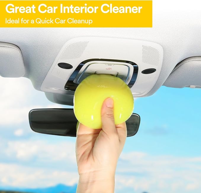 PULIDIKI Car Cleaning Gel for Car Cleaning Putty Auto Detailing Tools | Car Slime Cleaner Dust Cleaning Gel for Car Interior Cleaner Car Accessories Keyboard Cleaner Yellow (2Pack)