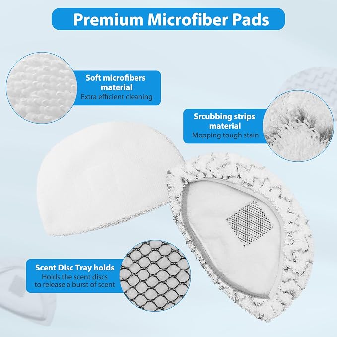 6 Pack Steam Mop Replacement Pads Washable for Bissell Powerfresh | 1940 1806 1940A 19405 1940W 19409 2075A 2685A 2181 2814 1544 Series for Bissell Powerfresh Deluxe 1806 Steam Cleaner Mop Pads