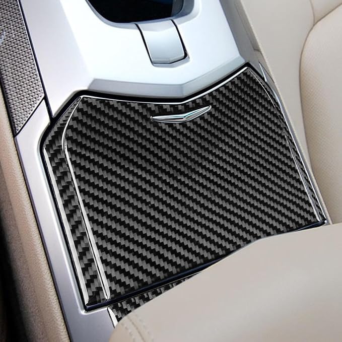 Real Carbon Fiber Trim for Cadillac CTS Accessories | for 2008 2009 2010 2011 2012 2013 Storage Box Decoration Panel Sticker Interior Thick Overlay Decal