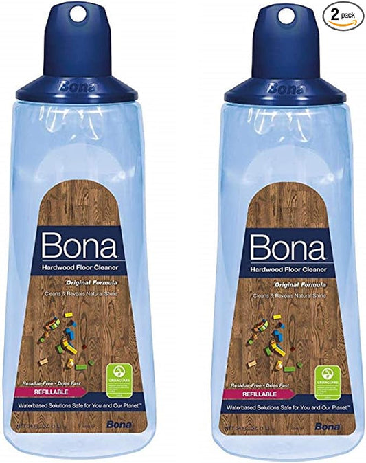 Bona Hardwood Floor Cleaner Refillable Cartridge, 34 oz (2 Pack)