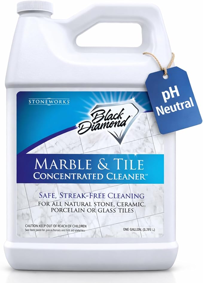 Black Diamond Stoneworks MARBLE & TILE FLOOR CLEANER. Great for Ceramic, Porcelain, Granite, Natural Stone, Vinyl and Brick. No-rinse Concentrate.(1-Gallon)