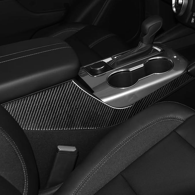 Central Armrest Panel Stickers Fit for Chevrolet Blazer 2019-2025 | for L/LT/RS/Premier | Real Carbon Fiber | Central Armrest Panel Cover | Anti-scratch | Self-adhesive
