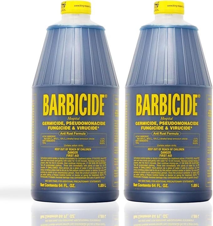BARBICIDE Half Gallon Disinfectant Concentrate – 2 Pack | EPA-Registered, Hospital-Grade Germicide for Salons & Barbershops | Anti-Rust Solution for Shears, Combs & Professional Tools
