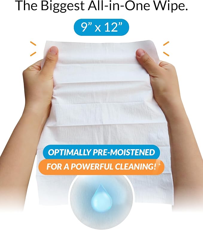 iCloth XL Screen Cleaning Wipes, Lint-Free and Streak-Free, Fast-Drying, Removes Dust, Fingerprints, and Smudges (20 XL Wipes)