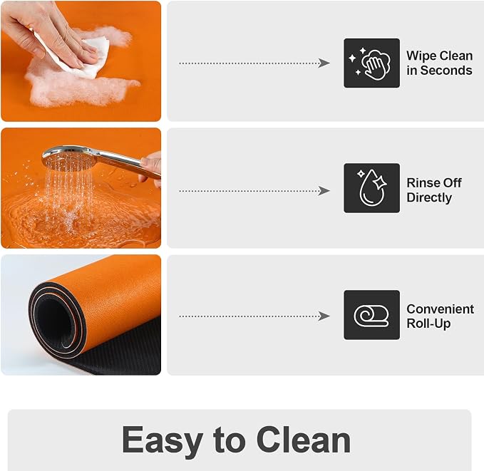 Ecotrim - Dish Drying Mat for Kitchen Counter | Coffee Bar Mat for Countertops | Heat Resistant Drainer Mat with Non-slip Rubber Backed | Hide Stain Kitchen Absorbent Draining Mat | Orange 18"x28"