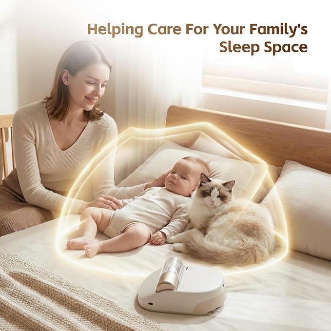 CREATULIZE X1 Robot Bed Vacuum, Automatic Mattress Vacuum Cleaner with Intelligent Path Planning, UV-C Light, HEPA Filter, One-Click 100% Dust & Pet Hair Removal for Bed, Mattress, Sofa, Carpet