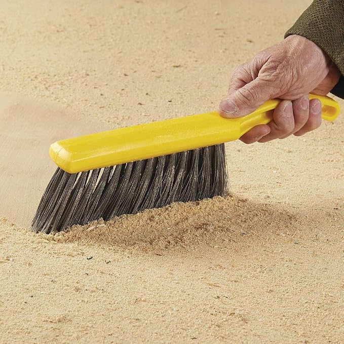 Rubbermaid Commercial 8 Inch Counter Brush Flagged Polypropylene Fill for Smooth Surface Sweeping Yellow 12.5" for Bathroom/Shower/Floor Tile/Decks/Car Tires/Outdoor