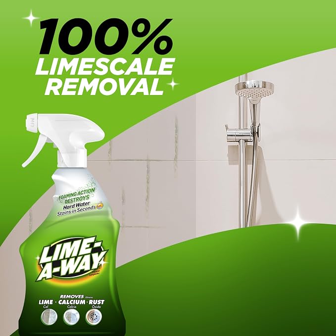 Lime-A-Way Bathroom Cleaner, 32 fl oz Bottle, Removes Lime Calcium Rust (Pack of 2)