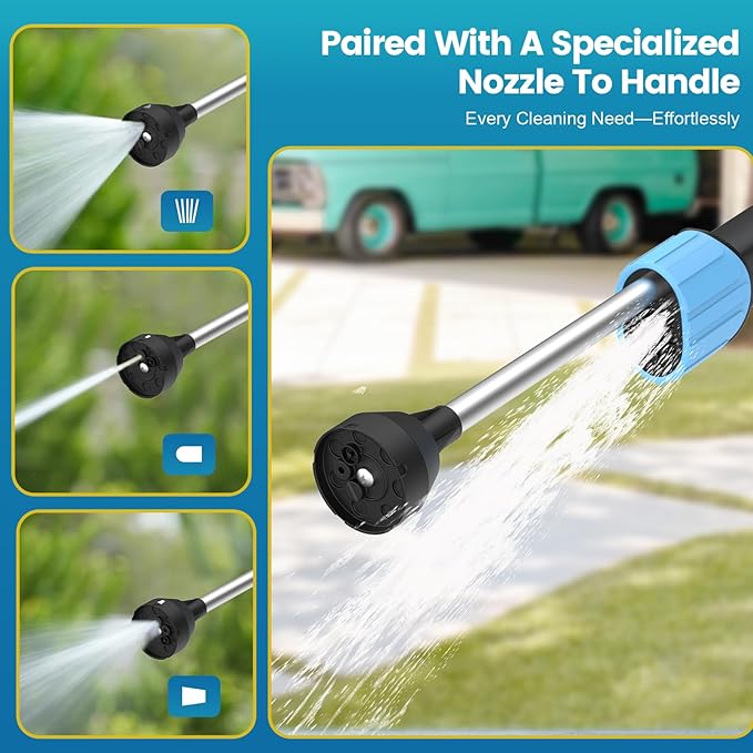Car Wash Foam Gun for Garden Hose, with Microfiber Wash Mitt, Foam Sprayer | 3 spray modes & 50% higher water Pressure foam cannon kit, no pressure washer, for Cars, Trucks, RVs, Motorcycles, Pet