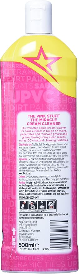 The Pink Stuff Stardrops Miracle Cream Cleaner, 16.91 Fl Oz (Pack of 5)