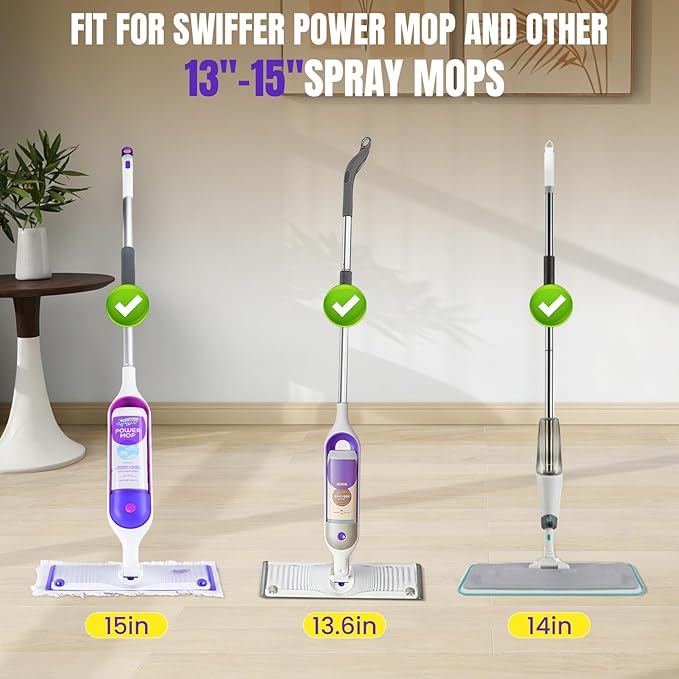 24 Pcs Power Mop Refills Pad, 5X Cleaning Multi-Surface Replacement for Swiffer Power Mop, Wet Pads Refill for Wood Floors & More, Compatible with Swiffer PowerMop Pads & Mopping Refills
