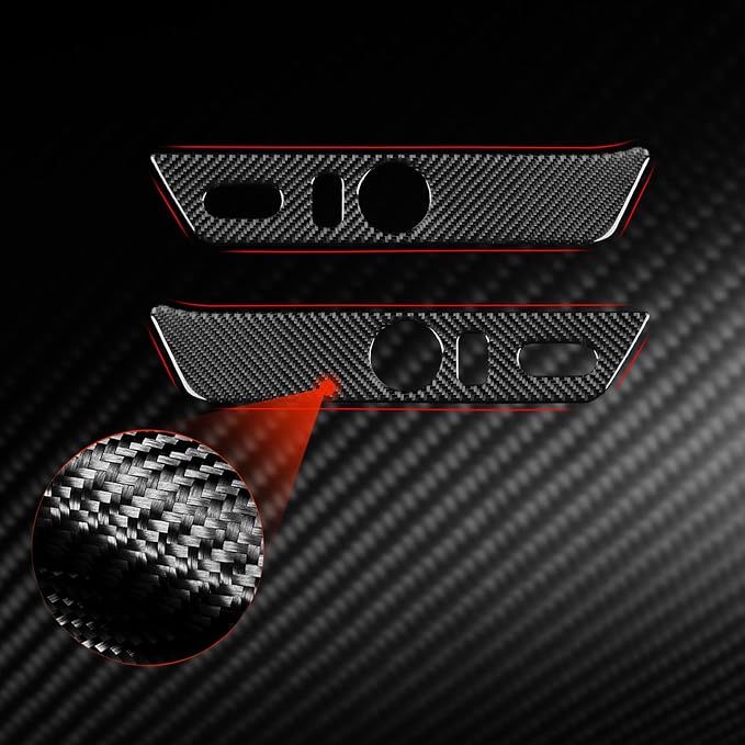 Fit for Cadillac Escalade ESV 2007-2014 / EXT Hybrid 2009-2013 | Real Carbon Fiber | Accessories | Trim Seat Adjustment Panel Cover | Stickers | Self-adhesive
