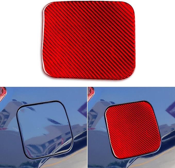 Red Real Carbon Fiber Trim for Nissan Rogue Accessories | for 2014-2020 / Rogue Sport 2017-2022 Fuel Tank Cover Oil Gas Cap Cover Sticker Exterior Thick Overlay Decal