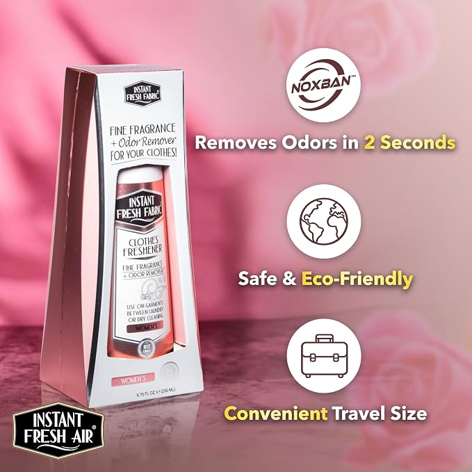 Clothes Freshener Spray & Deodorizer Odor Eliminator - Works Instantly with Noxban™ - Fine Fragrance Fabric Refresher & Odor Neutralizer - Safe for Garments, Linens, Bedding - Women