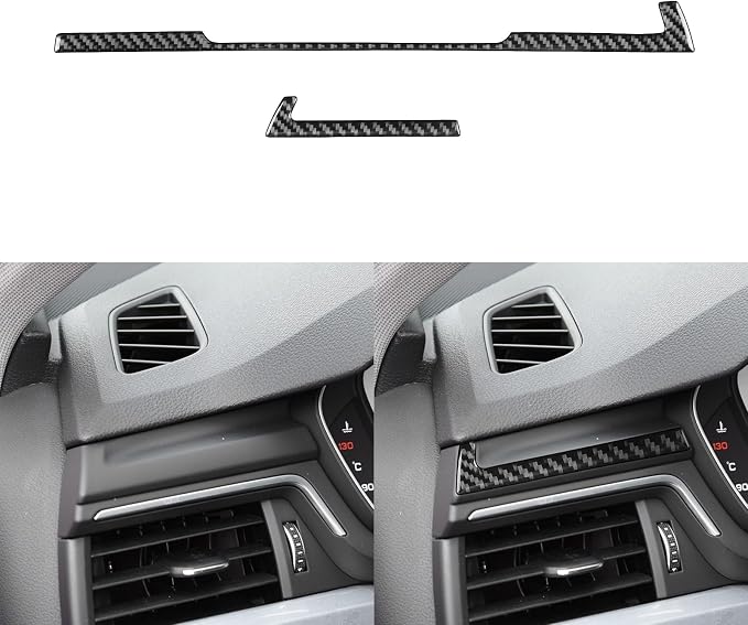 Real Carbon Fiber Trim for Audi Accessories | for B9 A4 S4 A5 S5 2017-2019 / RS5 2018 2019 Dashboard Strip Interior Thick Overlay Decal