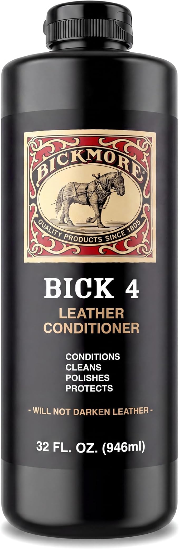Bick 4 Leather Conditioner & Cleaner, Won't Darken Boots, Couch, Bags 32 oz | Made in USA, For Shoes, Furniture, Jackets, Auto Interiors, Apparel & Accessories