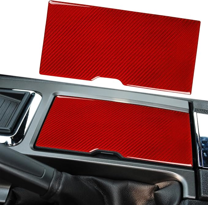 Real Carbon Fiber Trim for Ford Mustang Accessories | for 2009 2010 2011 2012 2013 2014 Cup Holder Storage Interior Thick Overlay Decal