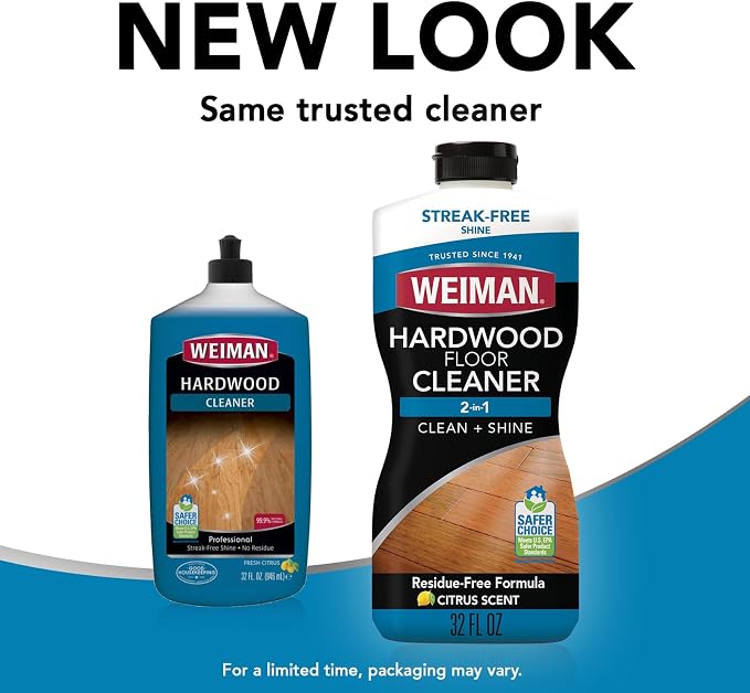 Weiman Hardwood Floor Cleaner Gallon and Refillable Squeeze Bottle - Finished Wood Surfaces