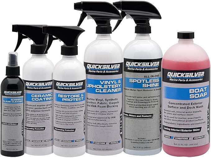 Quicksilver Ceramic Coating Marine Spray-On Detailer for Boats, Outboard Engines, Fiberglass, and Gel Coats - 16 oz.