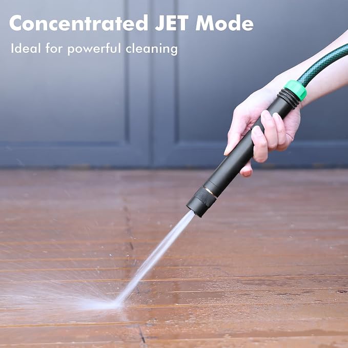 RESTMO Water Hose Nozzle, Heavy Duty Garden Hose Sprayer Nozzle for Outdoor | Metal Hose Nozzle, Anti-Rust Coating, Leak-proof, Adjustable 3 Spray Patterns, Ideal for Patios & Floors & Cars, Black