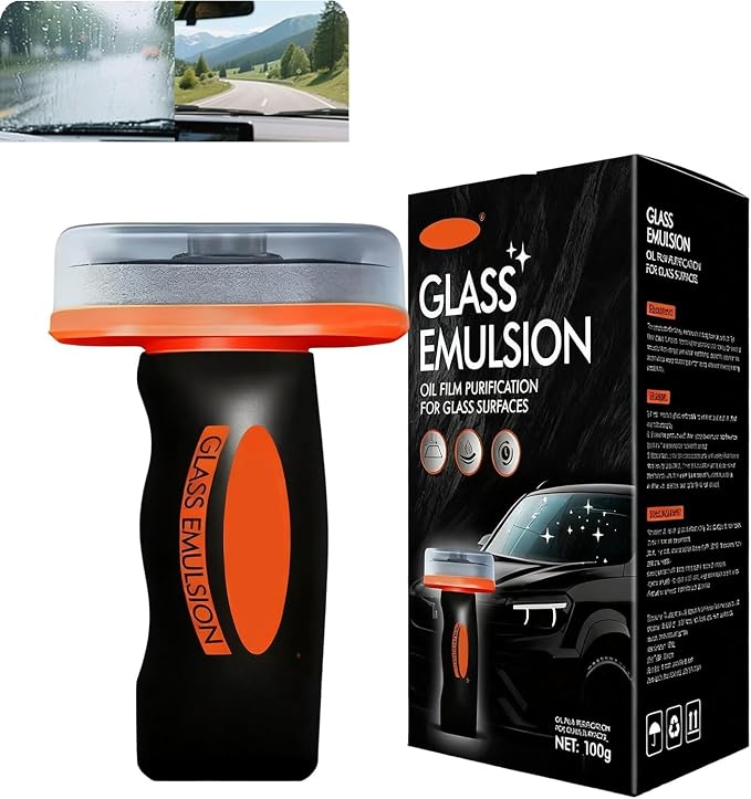 Kubot 2026 New Handheld Glass Oil-Film Remover, Glass Cleaner Cleaning Board, Automotive Oil Film Cleaning Brush for Car Windows