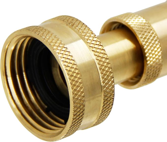 Triumpeek Solid Brass Hose Nozzle, 4 Pack 4"L Heavy Duty Brass Garden Hose Nozzle with 8 Rubber Washers