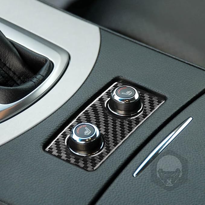 Real Carbon Fiber Trim for Infiniti Accessories | for G35 G37 X S 2007 2008 2009 2010 Center Console Seat Heating Button Cover Interior Thick Overlay Decal