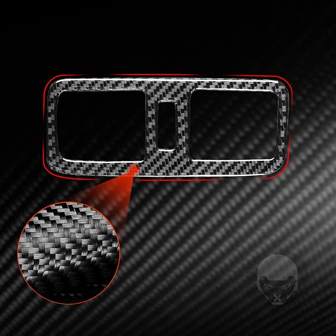 Real Carbon Fiber Trim for Infiniti Accessories | for G35 G37 X S 2007 2008 2009 2010 Convertible Center Rear Air Vent Outlet Frame Interior Thick Overlay Decal - B