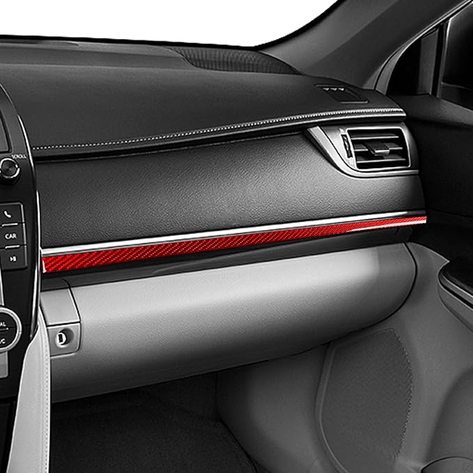 Real Carbon Fiber Trim for Toyota Camry Accessories | for 2012 2013 2014 Co-Pilot Dashboard Strip Interior Thick Overlay Decal