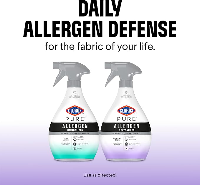 Clorox PURE Allergen Neutralizer Fabric and Carpet Spray, Nighttime Calm, 26 Fluid Ounces