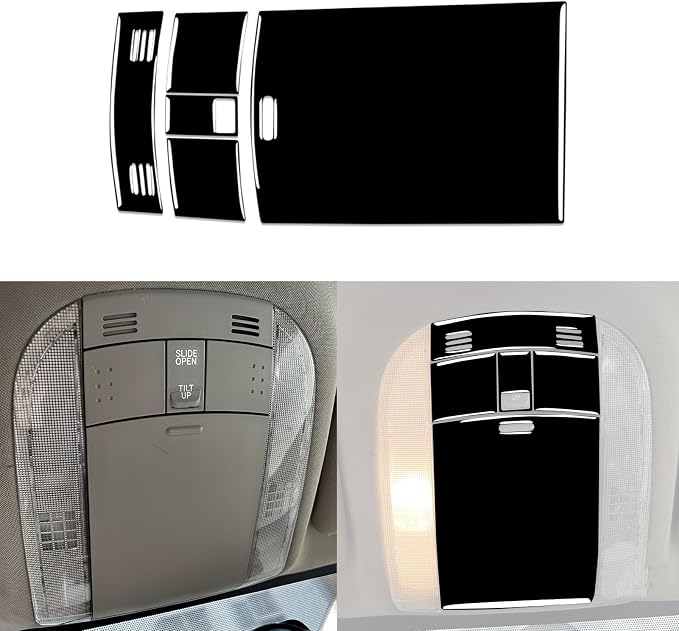Glossy Bright Piano Black Car Front Reading Light Panel Slide Open/TILT UP Control Switch Sticker Interior Trim Compatible with Toyota Corolla 2009 2010 2011 2012 2013 Auto Trim Accessories