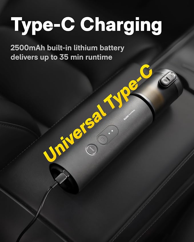 HOTO Car Vacuum Portable Cordless, 4-in-1 Mini Handheld Vacuum, 20000Pa | Hand Vacuum Rechargeable Electric Compressed Air Duster Blower for Dorm Room, Apartment, Car, Desk, Keyboard, Home, Office