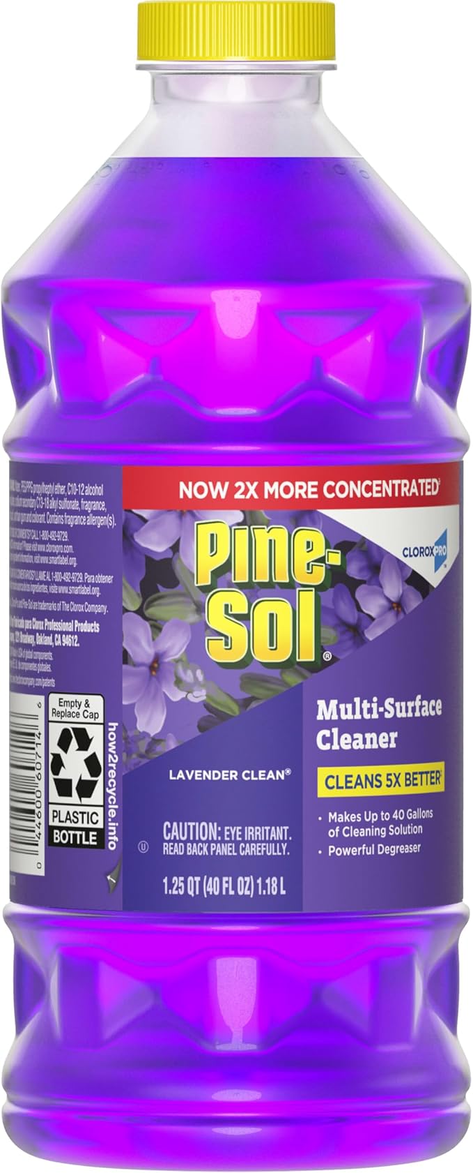 Pine-Sol Multi-Surface Cleaner, CloroxPro, 2x Concentrated Formula, All-Purpose Cleaner, Lavender Clean, 40 Fluid Ounces (Pack of 2)