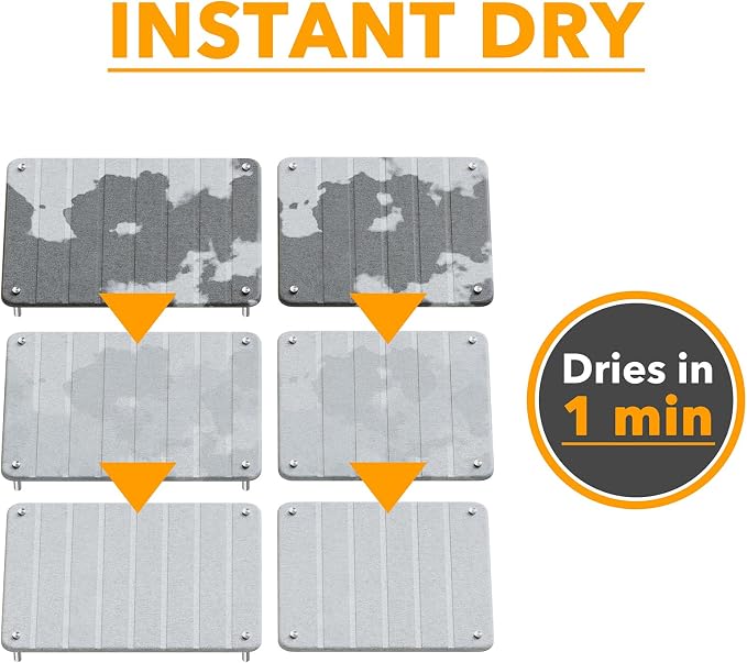 SpaceAid 2 Pack Stone Dish Drying Mats for Kitchen Counter, Expandable Absorbent Rack Dish Pad, Quick Dry Diatomaceous Earth Dishes Mat Tray, Absorbing Sink Stone Mat Board (Light Gray)