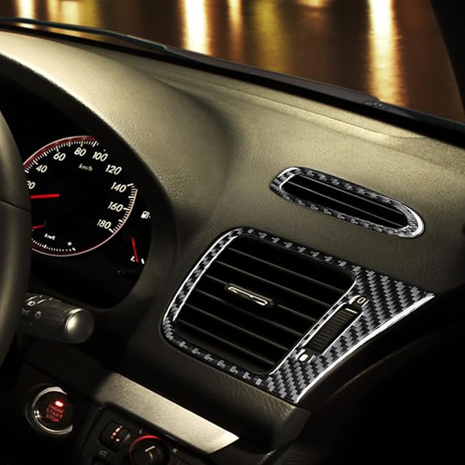 JKYUKU Real Carbon Fiber for Subaru Accessories Dashboard Both Sides Air | for Legacy/Outback 2005-2009, Black Dashboard Both Sides Air Vent Wind Outlet Frame Trim Sticker, Premium Sporty Look