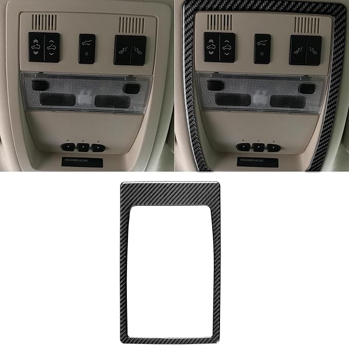 Fit for Cadillac Escalade ESV 2007-2014 / EXT Hybrid 2009-2013 Decals | Real Carbon Fiber | Accessories | Overhead Reading Light Panel Surround Trim | Thick Overlay