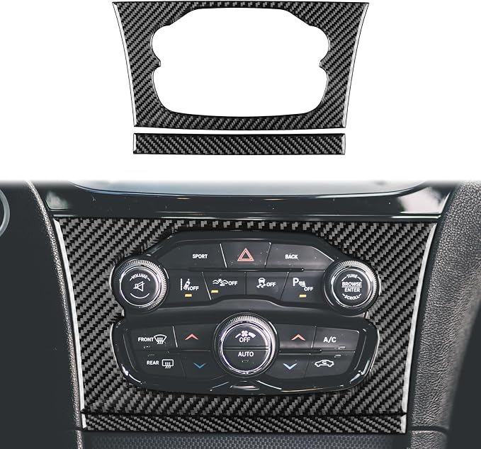 Real Carbon Fiber Trim for Chrysler 300 Accessories | for 2015-2023 300C 300S Limited/Touring Central Control Panel Sticker Interior Thick Overlay Decal
