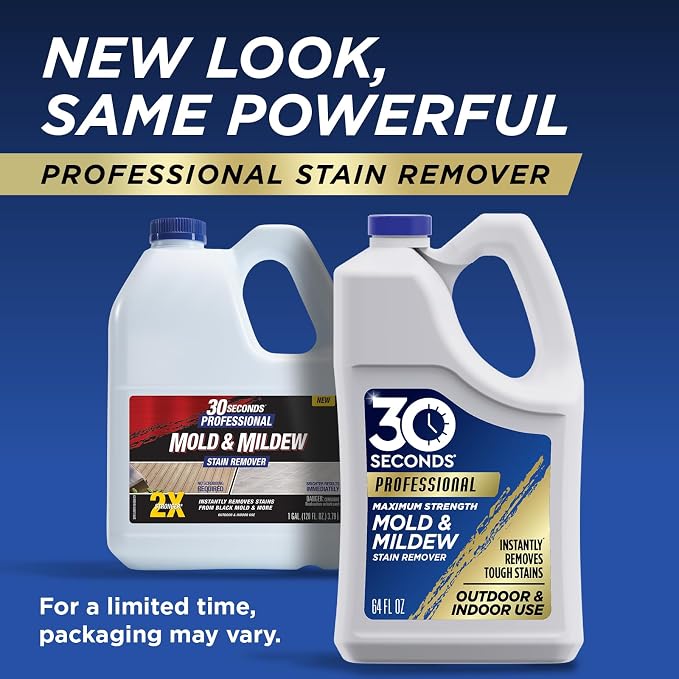 30 SECONDS Pro Mold and Mildew Stain Remover | Scrub Free | Brighter Results Instantly | Ready To Use Refill | 128 fl. oz. (2 PACK)