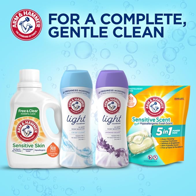 ARM & HAMMER Light In-Wash Scent-Booster, Laundry ScentBooster Crisp Cleanscent, 24 Oz (Pack of 2)