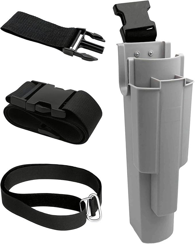Window Cleaning Holster with Belt and Quick-Connect Leg Strap | Detachable Squeegee Holder Tool, Removable Side Bucket, Multi-Tool Waist Carry Design