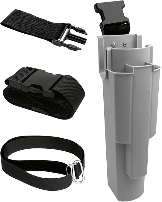 Window Cleaning Holster with Belt and Quick-Connect Leg Strap | Detachable Squeegee Holder Tool, Removable Side Bucket, Multi-Tool Waist Carry Design