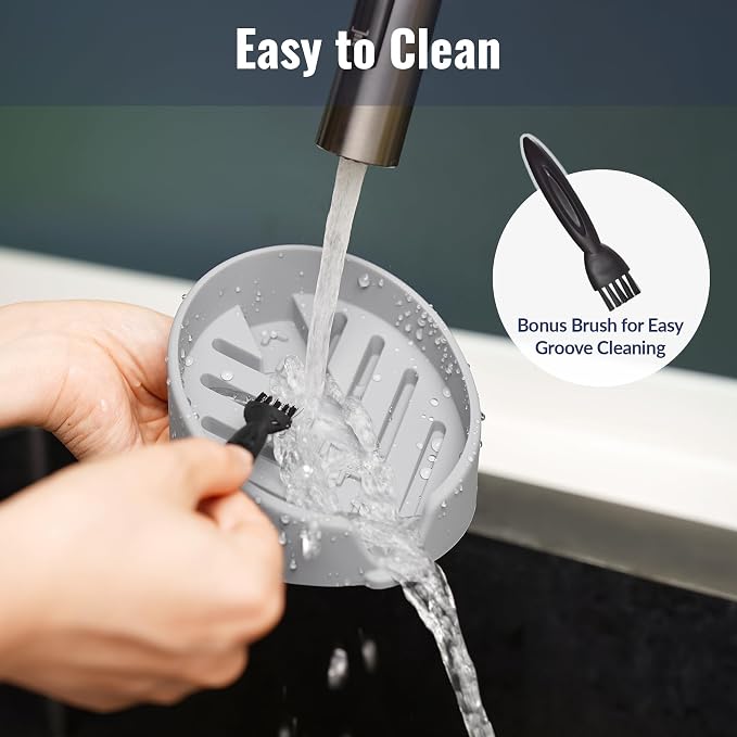 NiHome Silicone Sponge Holder for Kitchen Sink, Fits Scrub Daddy Mommy | Self-Draining Dispenser Organizer Tray, Sink Caddy Countertop Fits Soaps, Scrubber, Dishwasher Safe, Includes Brush, Gray