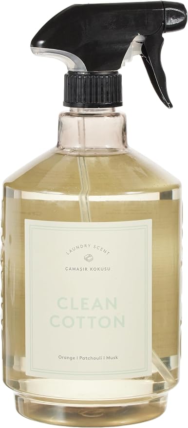 Chakra Freshener Fabric Spray - Long-Lasting Multi-Purpose Laundry Scent for Bedding, Clothes & Home Fabric Deodorizer, Luxury Room Deodorizer, Linen Spray w/Trigger, 33.8 fl oz, Clean Cotton
