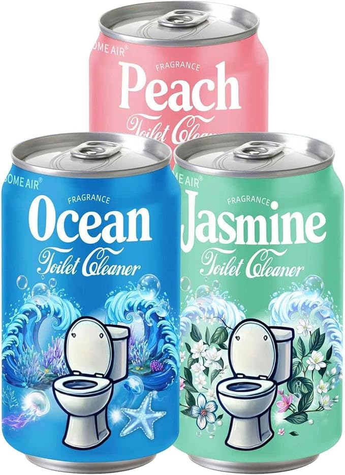 Beverage can Toilet Bowl Cleaner，,Septic ToiletBowl Tablets in Bottles，Powerfully Cleans andPrevent Stain Build Up(Ocean&Peach&Jasmine)