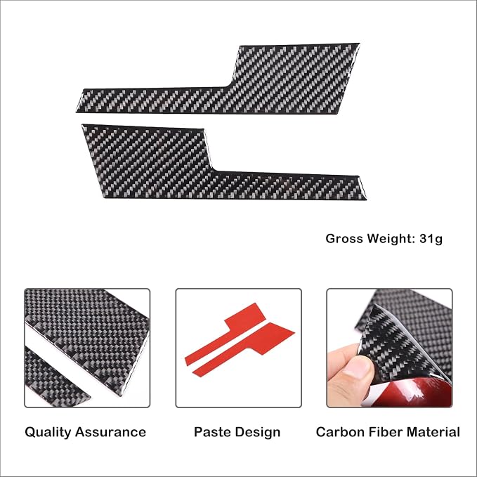 Aunginsy Car Rear View Mirror Collision Avoidance Anti-Scratch Trim Sticker Compatible with Toyota Tundra/Sequoia 2022-2024 Real Carbon Fiber Decorative Sticker Protection Cover Exterior Accessories
