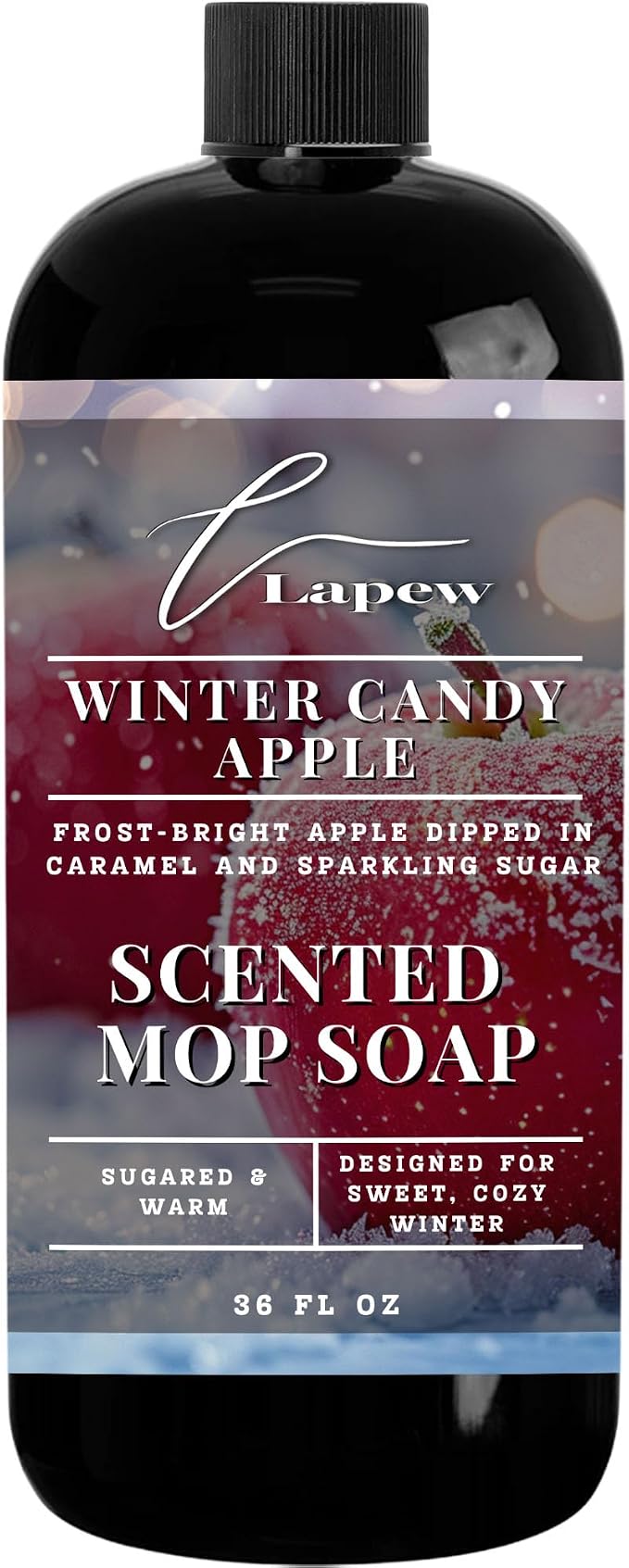 Lapew Winter Candy Apple Scented Mop Soap - Luxury Floor Cleaner Concentrate for Mopping Tile, Laminate, Vinyl & Hardwood | Streak-Free, Low-Foam | 36 oz